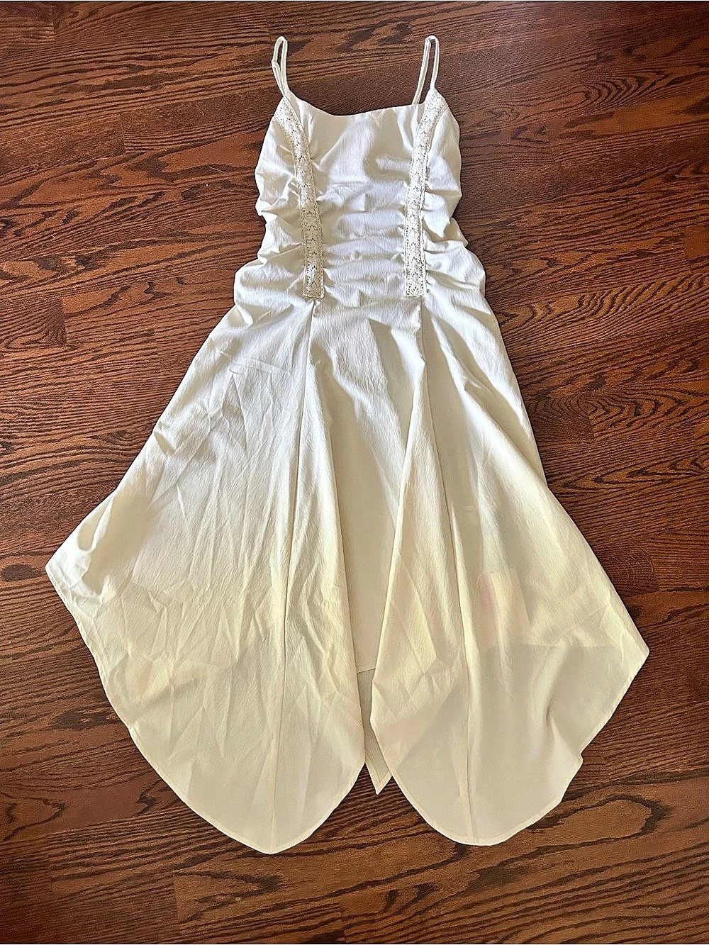 Cider Asymmetrical Midi Dress in White